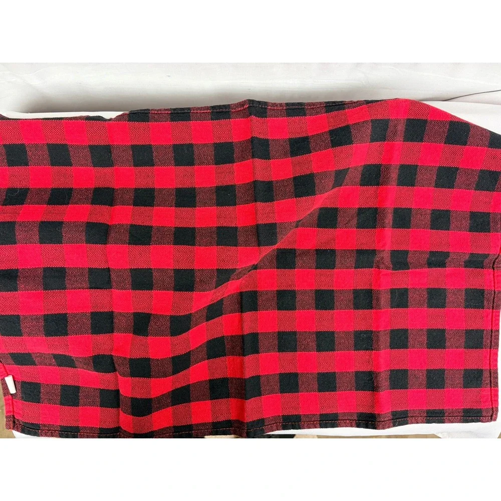 Red Black Buffalo Plaid Cotton Dinner Napkins‎ Set of 2  Checkered 23 x 15